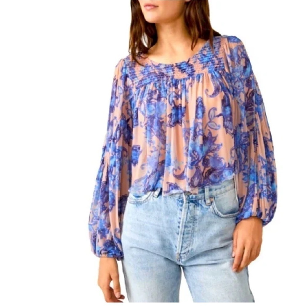 NWT Free People Up For Anything Top in tea combo